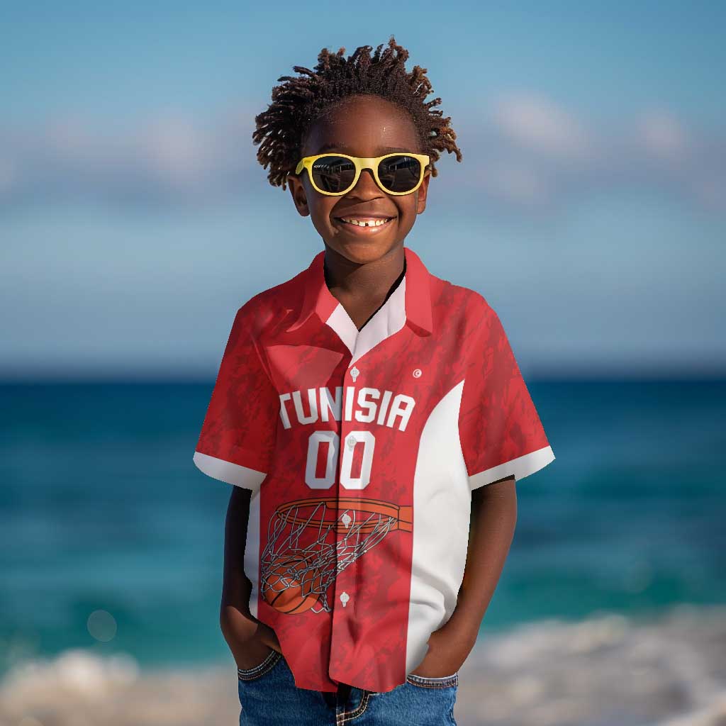 Afro Basketball Custom Tunisia Kid Hawaiian Shirt Go Champions Eagles of Carthage - African Pride