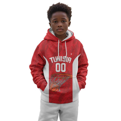Afro Basketball Custom Tunisia Kid Hoodie Go Champions Eagles of Carthage - African Pride