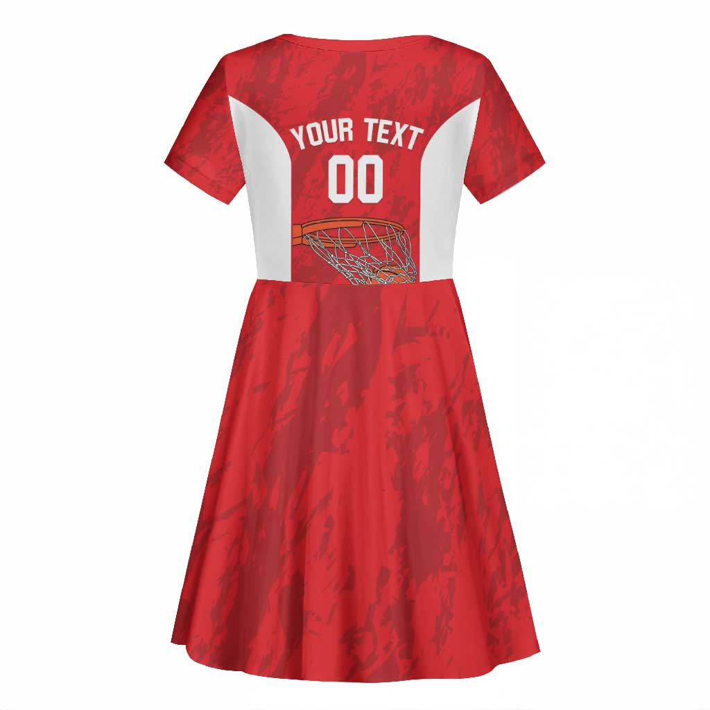 Afro Basketball Custom Tunisia Kid Short Sleeve Dress Go Champions Eagles of Carthage - African Pride