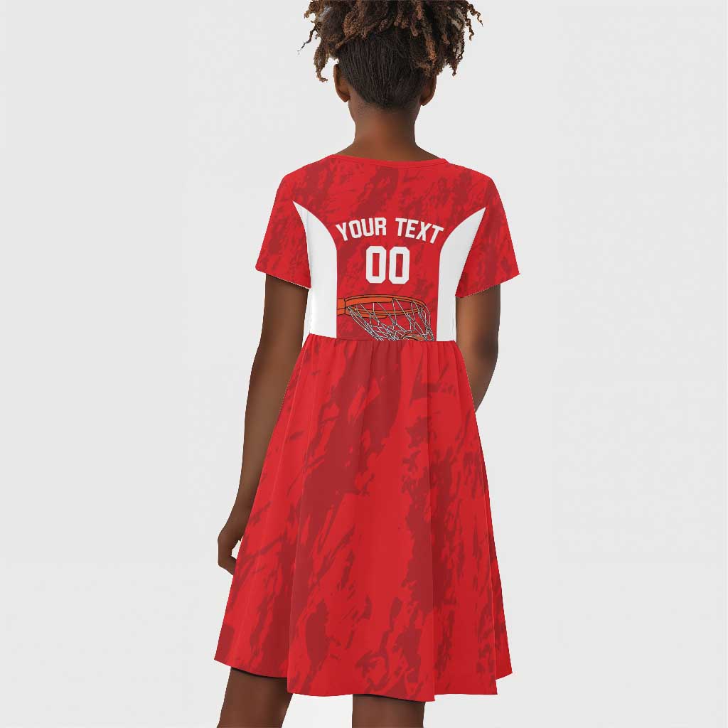 Afro Basketball Custom Tunisia Kid Short Sleeve Dress Go Champions Eagles of Carthage - African Pride