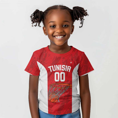 Afro Basketball Custom Tunisia Kid T shirt Go Champions Eagles of Carthage - African Pride