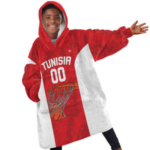 Afro Basketball Custom Tunisia Kid Wearable Blanket Hoodie Go Champions Eagles of Carthage - African Pride