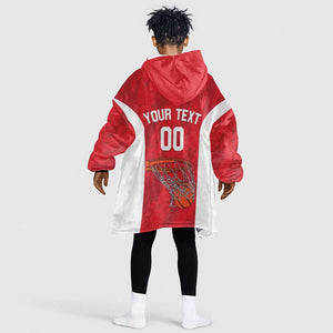 Afro Basketball Custom Tunisia Kid Wearable Blanket Hoodie Go Champions Eagles of Carthage - African Pride
