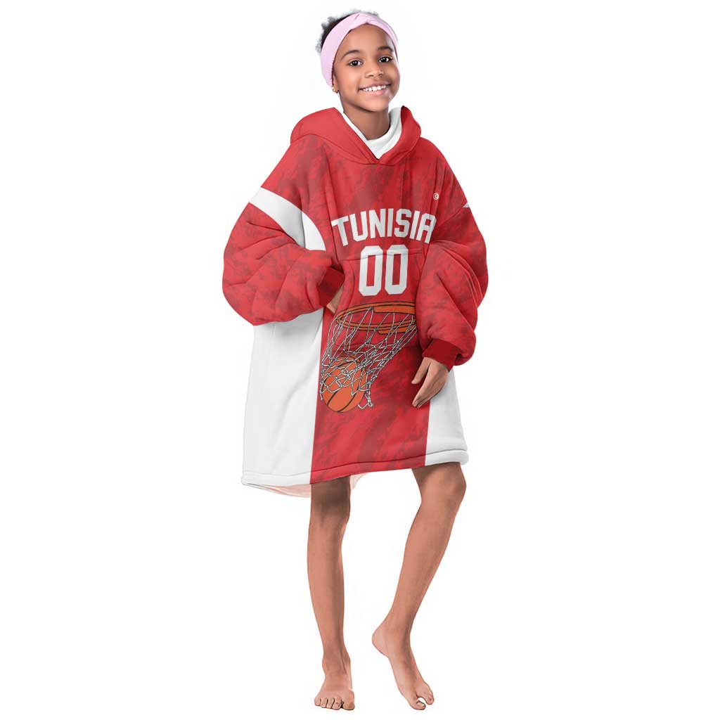 Afro Basketball Custom Tunisia Kid Wearable Blanket Hoodie Go Champions Eagles of Carthage - African Pride