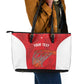 Afro Basketball Custom Tunisia Leather Tote Bag Go Champions Eagles of Carthage - African Pride