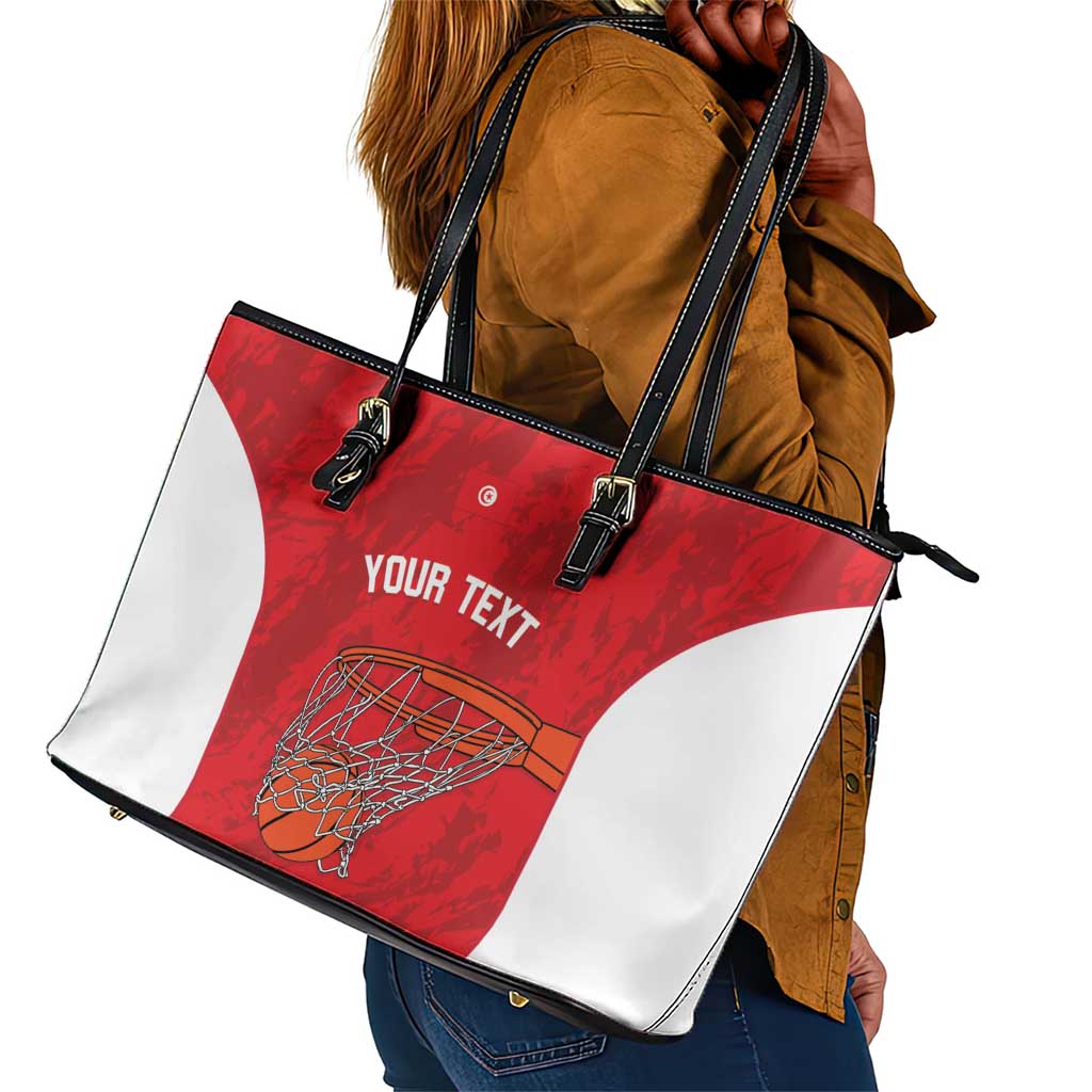 Afro Basketball Custom Tunisia Leather Tote Bag Go Champions Eagles of Carthage - African Pride