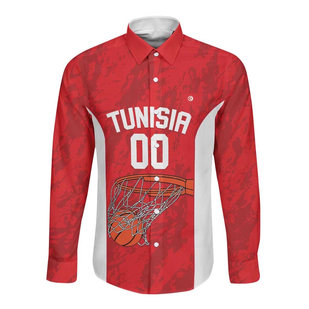 Afro Basketball Custom Tunisia Long Sleeve Button Shirt Go Champions Eagles of Carthage - African Pride