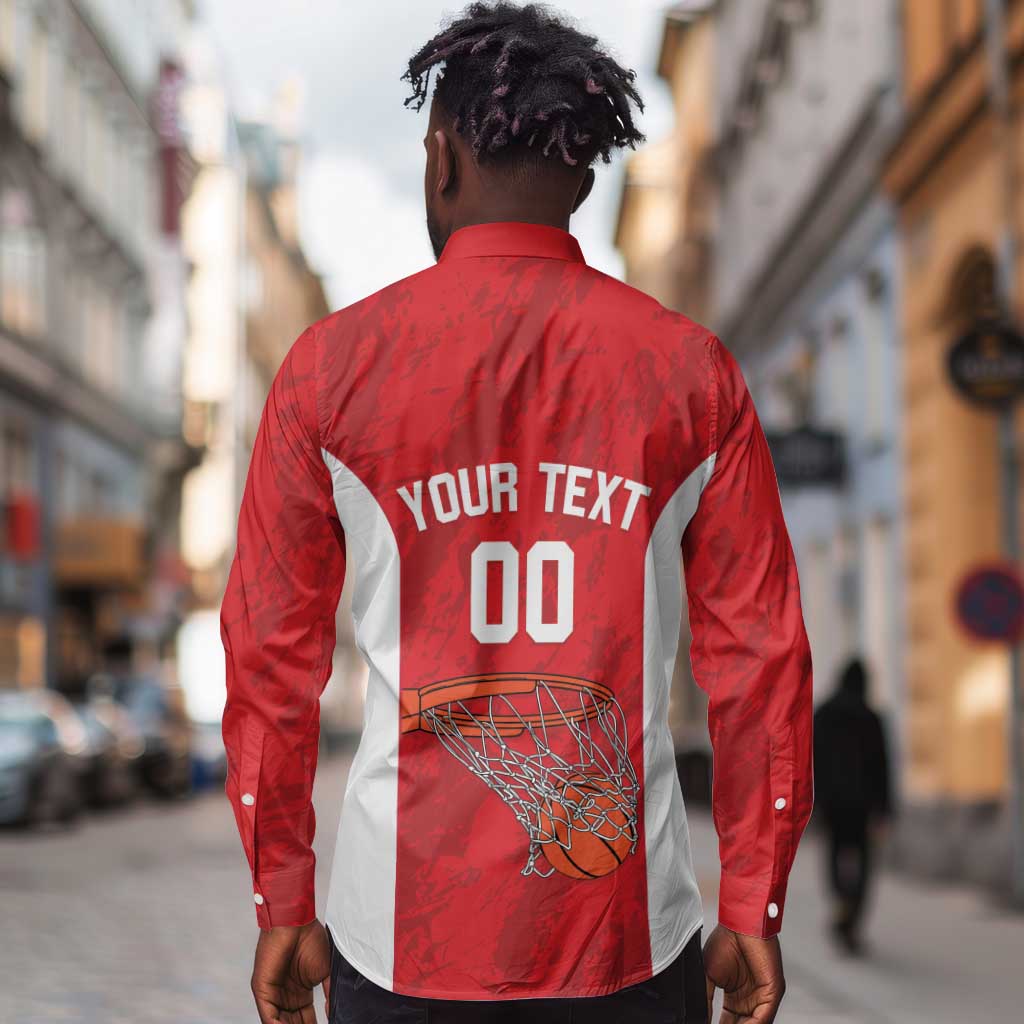 Afro Basketball Custom Tunisia Long Sleeve Button Shirt Go Champions Eagles of Carthage - African Pride