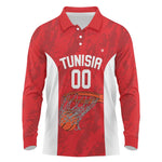 Afro Basketball Custom Tunisia Long Sleeve Polo Shirt Go Champions Eagles of Carthage - African Pride