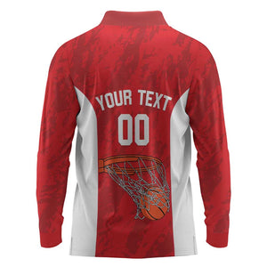 Afro Basketball Custom Tunisia Long Sleeve Polo Shirt Go Champions Eagles of Carthage - African Pride