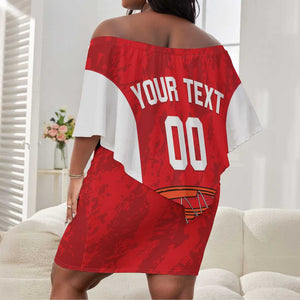 Afro Basketball Custom Tunisia Off Shoulder Short Dress Go Champions Eagles of Carthage - African Pride