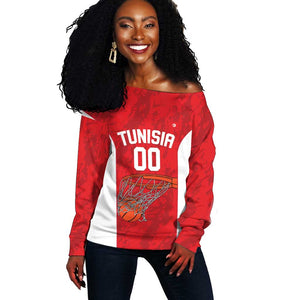 Afro Basketball Custom Tunisia Off Shoulder Sweater Go Champions Eagles of Carthage - African Pride
