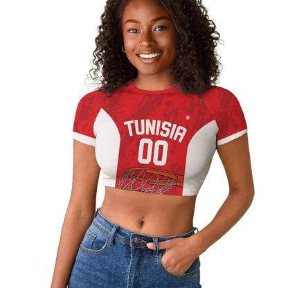 Afro Basketball Custom Tunisia Raglan Cropped T shirt Go Champions Eagles of Carthage - African Pride