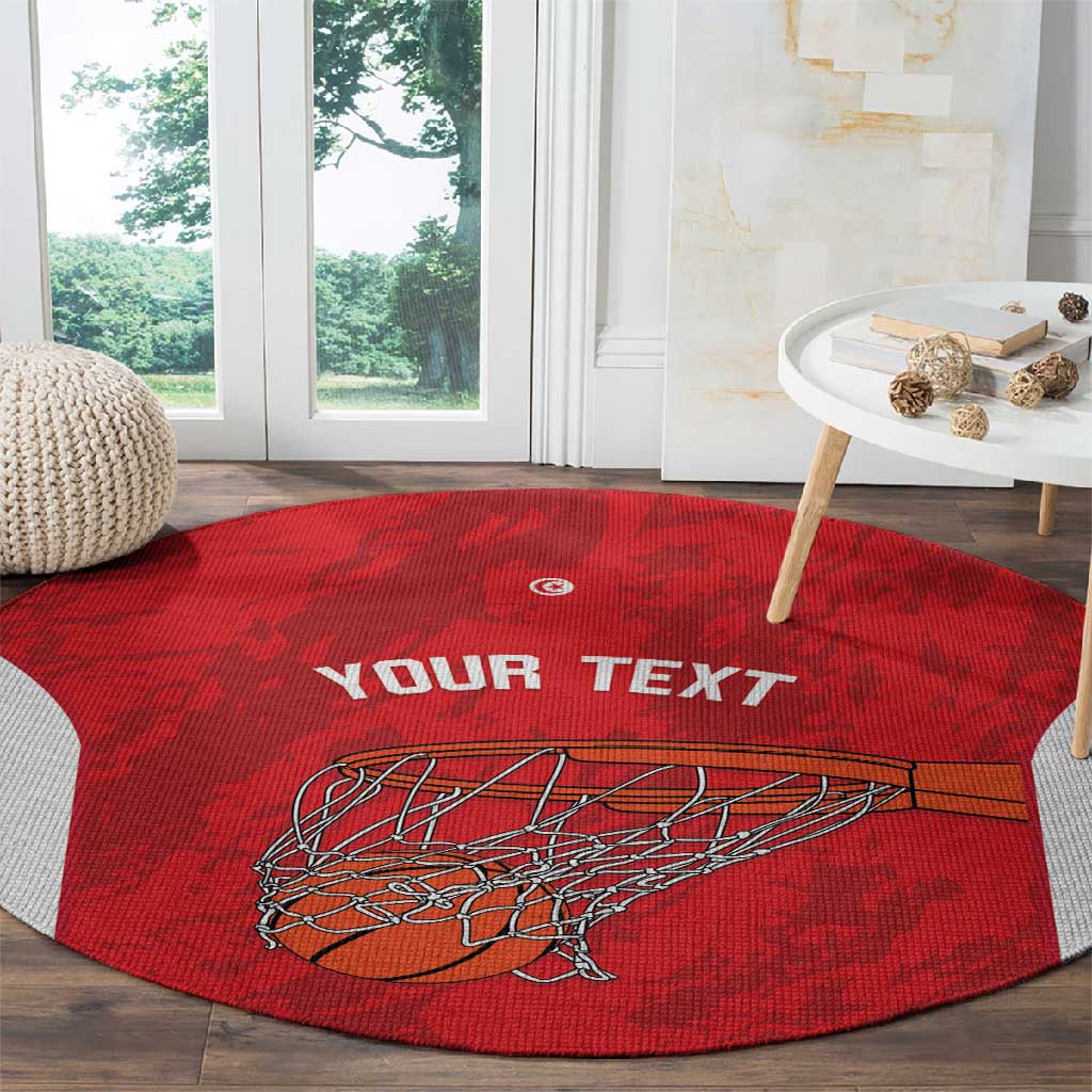 Afro Basketball Custom Tunisia Round Carpet Go Champions Eagles of Carthage - African Pride