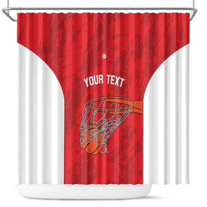 Afro Basketball Custom Tunisia Shower Curtain Go Champions Eagles of Carthage - African Pride