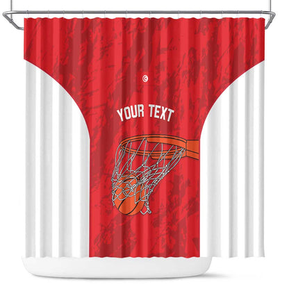 Afro Basketball Custom Tunisia Shower Curtain Go Champions Eagles of Carthage - African Pride