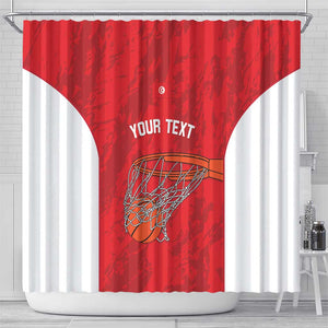 Afro Basketball Custom Tunisia Shower Curtain Go Champions Eagles of Carthage - African Pride