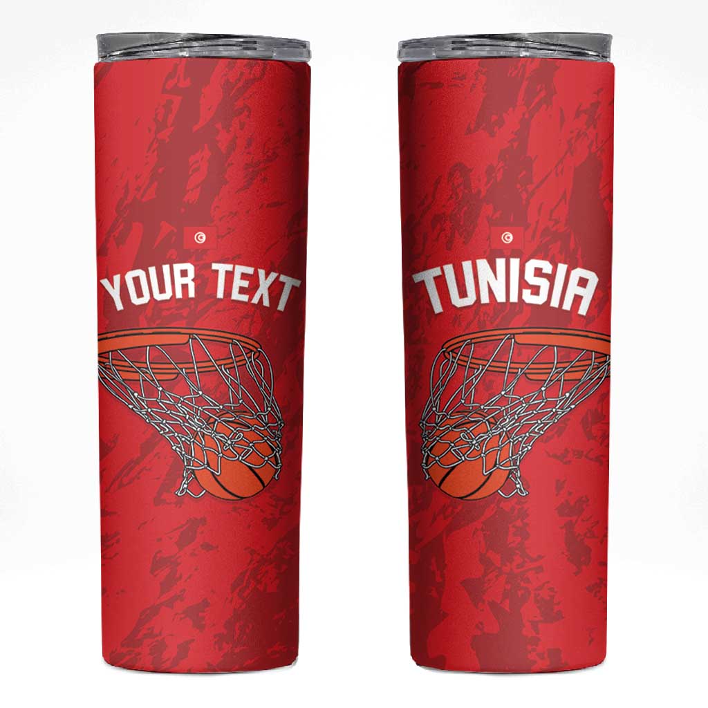 Afro Basketball Custom Tunisia Skinny Tumbler Go Champions Eagles of Carthage - African Pride