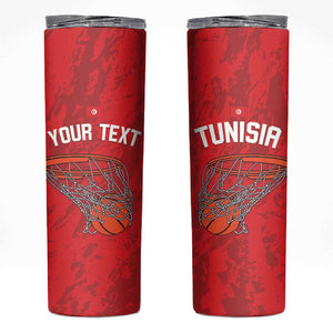 Afro Basketball Custom Tunisia Skinny Tumbler Go Champions Eagles of Carthage - African Pride