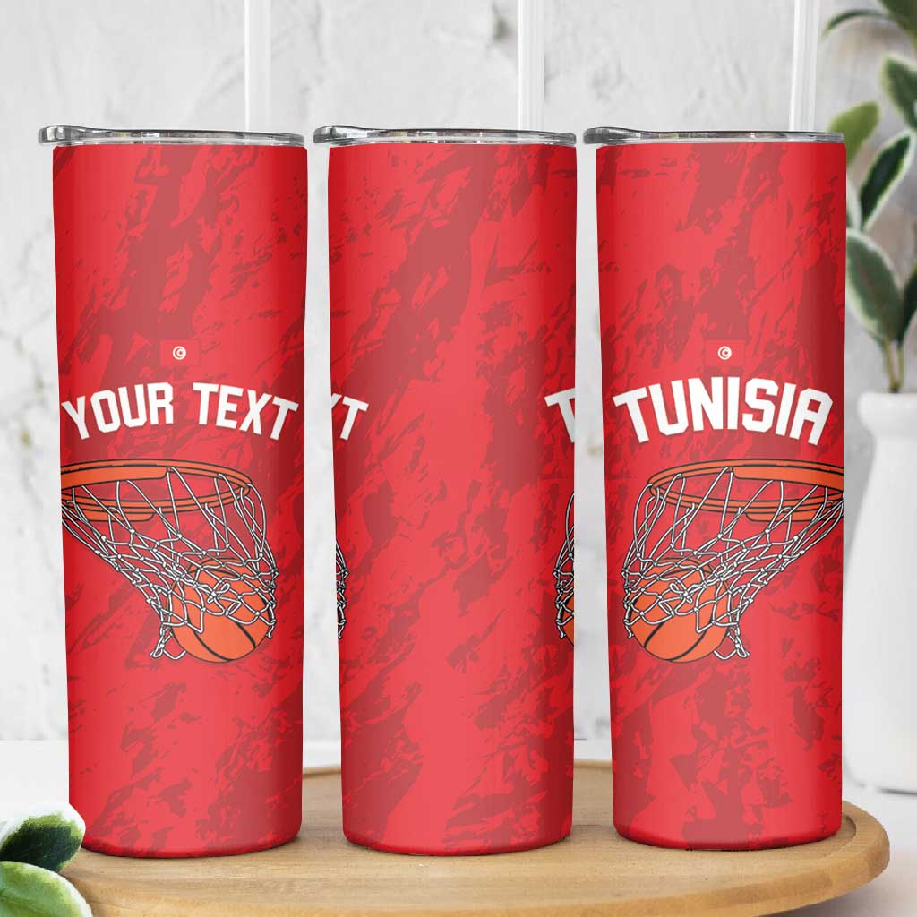 Afro Basketball Custom Tunisia Skinny Tumbler Go Champions Eagles of Carthage - African Pride