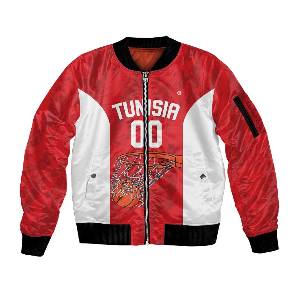 Afro Basketball Custom Tunisia Sleeve Zip Bomber Jacket Go Champions Eagles of Carthage - African Pride