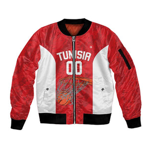 Afro Basketball Custom Tunisia Sleeve Zip Bomber Jacket Go Champions Eagles of Carthage - African Pride