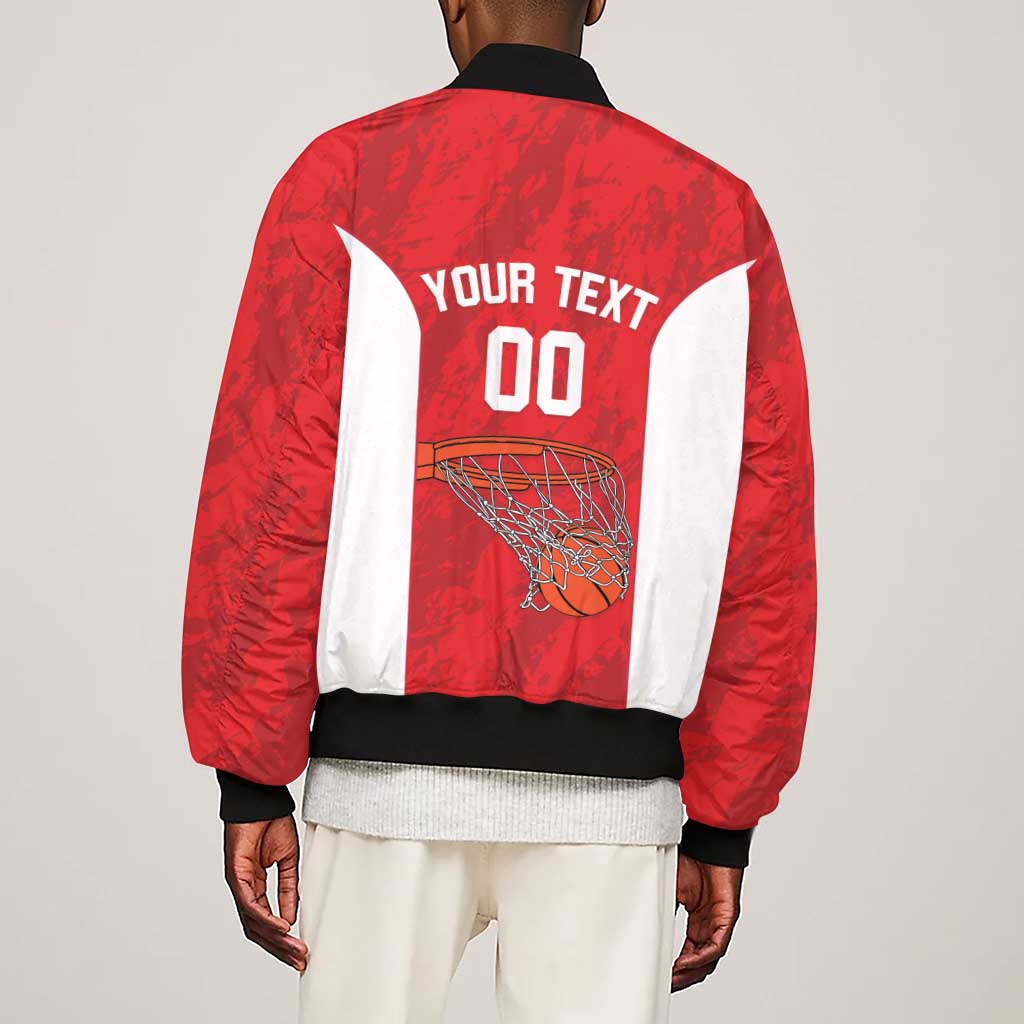 Afro Basketball Custom Tunisia Sleeve Zip Bomber Jacket Go Champions Eagles of Carthage - African Pride