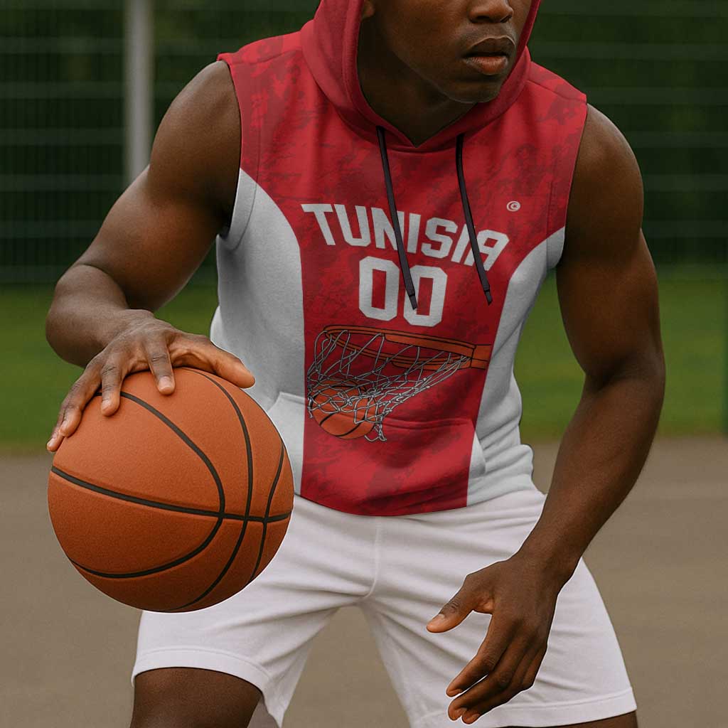 Afro Basketball Custom Tunisia Sleeveless Hoodie Go Champions Eagles of Carthage - African Pride