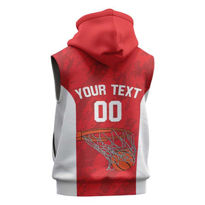 Afro Basketball Custom Tunisia Sleeveless Zip Hoodie Go Champions Eagles of Carthage - African Pride