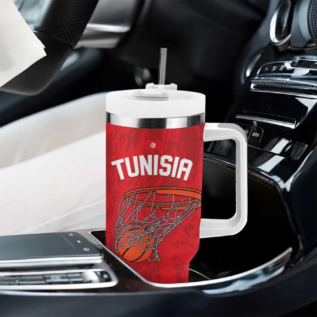 Afro Basketball Custom Tunisia Tumbler With Handle Go Champions Eagles of Carthage - African Pride
