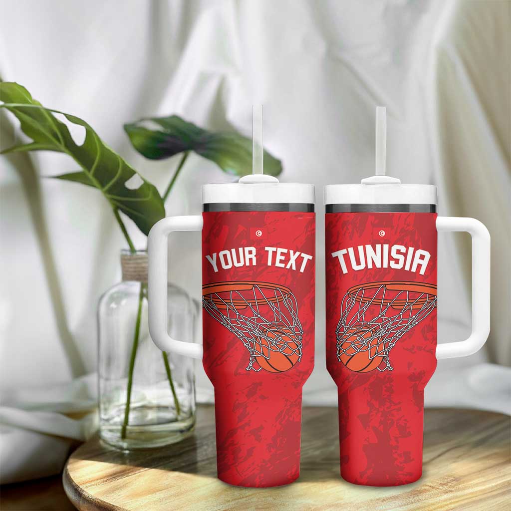 Afro Basketball Custom Tunisia Tumbler With Handle Go Champions Eagles of Carthage - African Pride