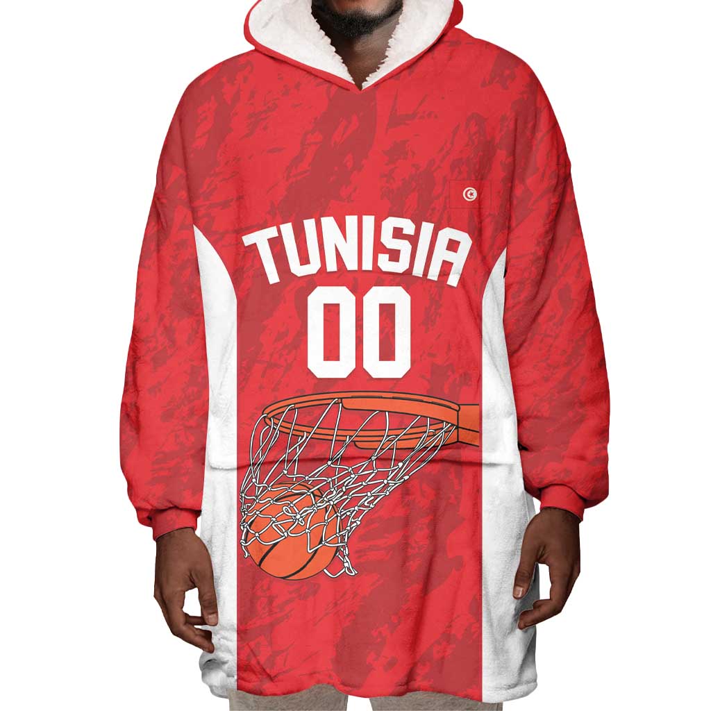 Afro Basketball Custom Tunisia Wearable Blanket Hoodie Go Champions Eagles of Carthage - African Pride