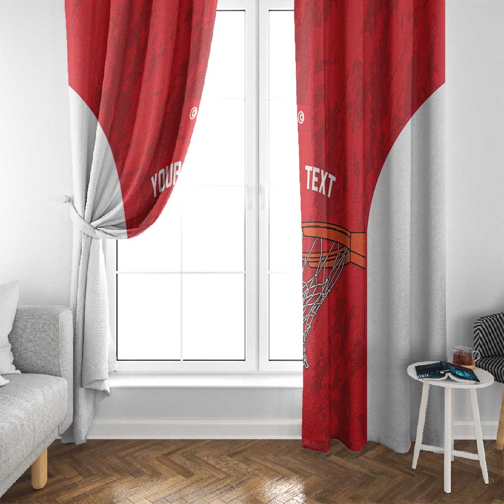 Afro Basketball Custom Tunisia Window Curtain Go Champions Eagles of Carthage - African Pride