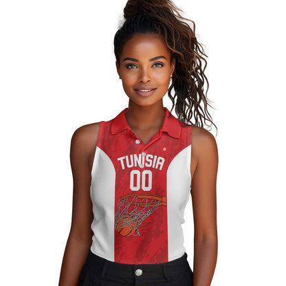 Afro Basketball Custom Tunisia Women Sleeveless Polo Shirt Go Champions Eagles of Carthage - African Pride