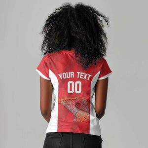 Afro Basketball Custom Tunisia Women V-Neck T-Shirt Go Champions Eagles of Carthage - African Pride