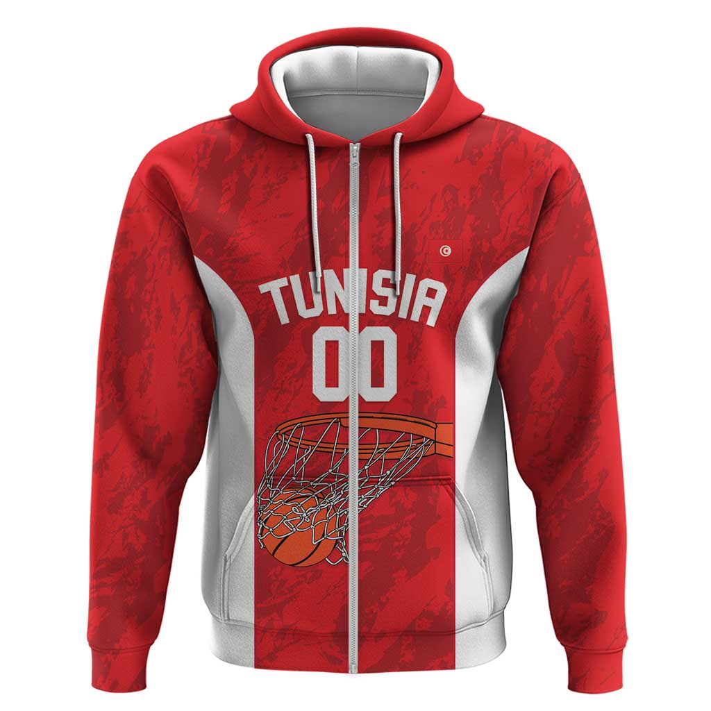 Afro Basketball Custom Tunisia Zip Hoodie Go Champions Eagles of Carthage - African Pride