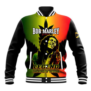 Afro Jamaica Legend Bob Baseball Jacket The King Of Reggae