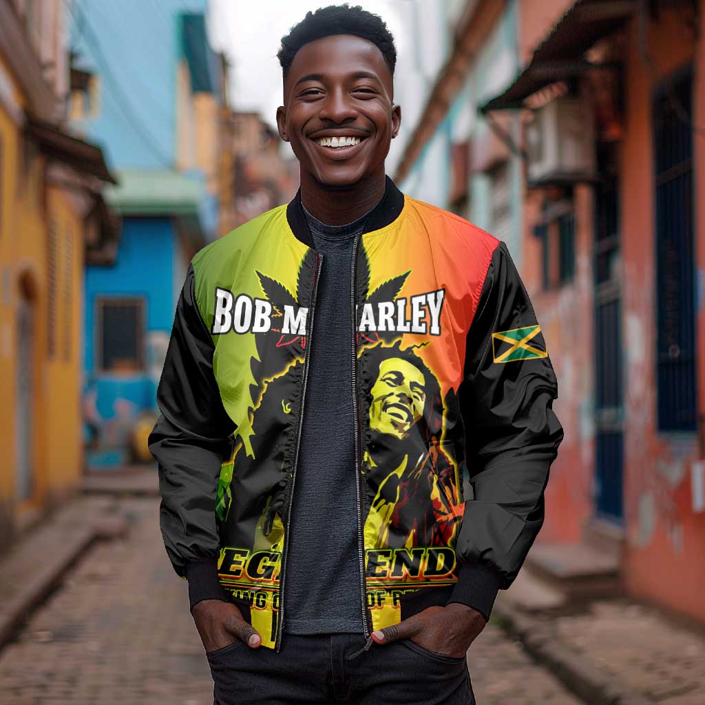 Afro Jamaica Legend Bob Bomber Jacket The King Of Reggae