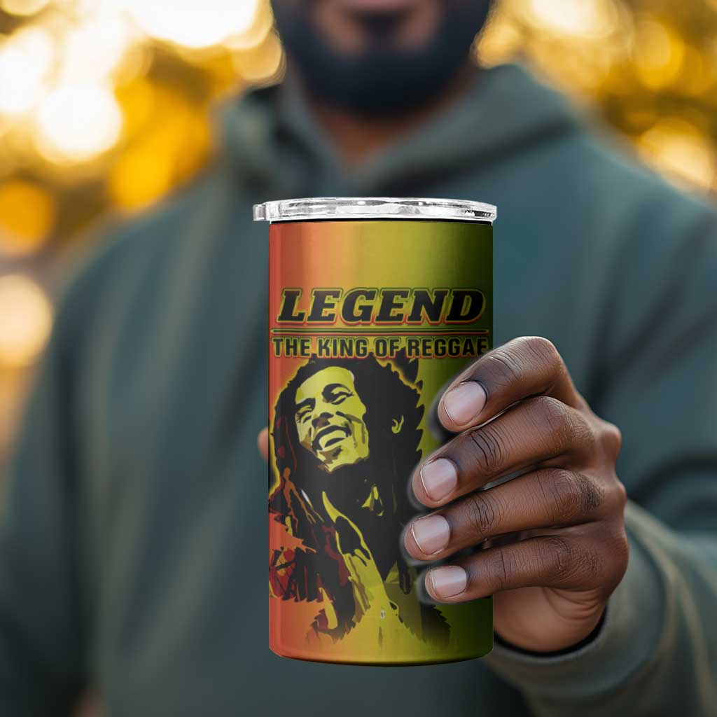 Afro Jamaica Legend Bob 4 in 1 Can Cooler Tumbler The King Of Reggae