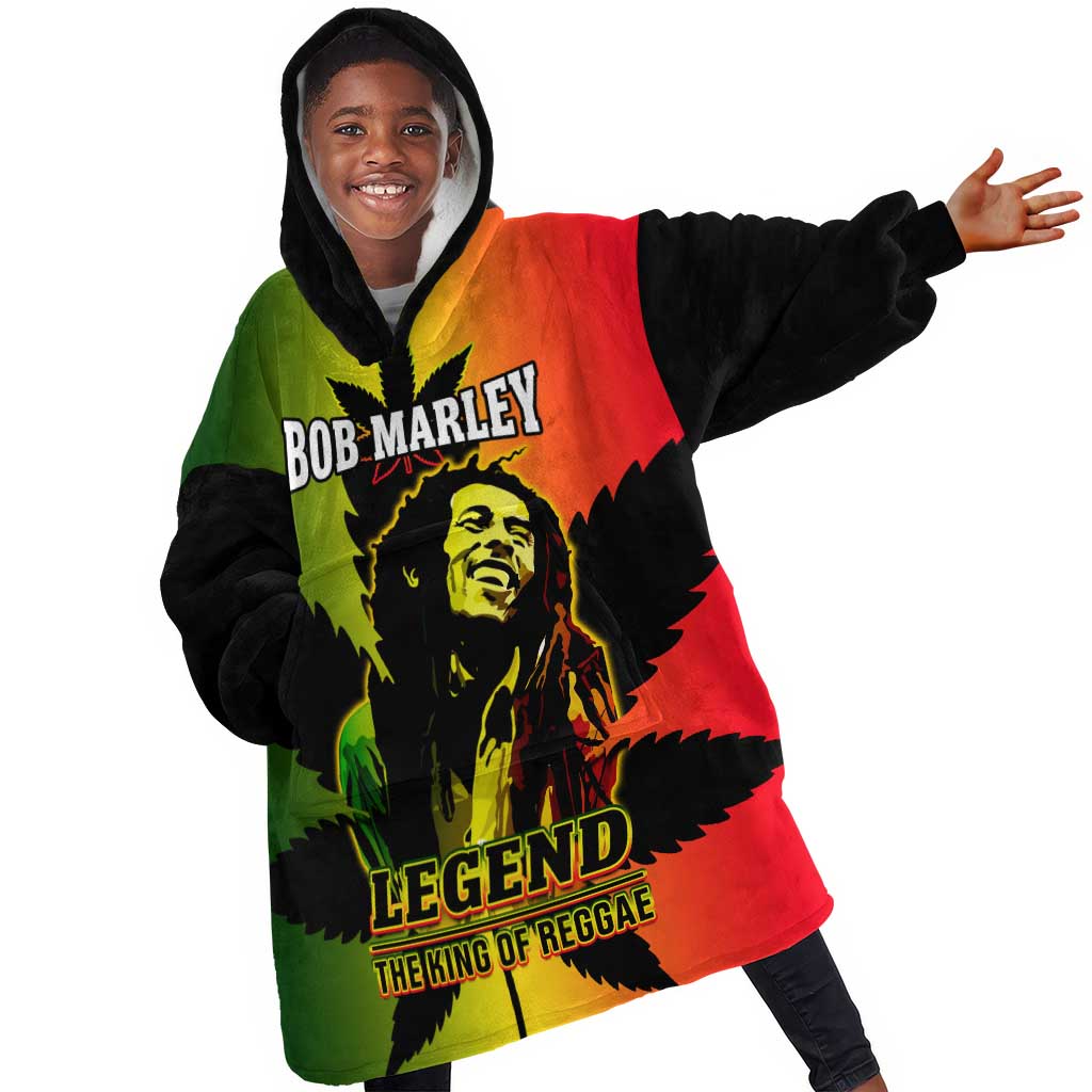 Afro Jamaica Legend Bob Kid Wearable Blanket Hoodie The King Of Reggae
