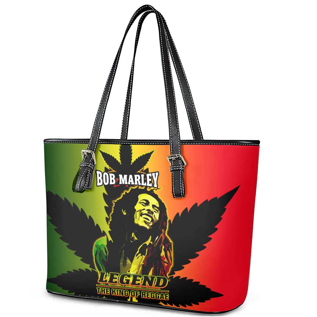 Afro Jamaica Legend Bob Leather Tote Bag The King Of Reggae