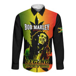 Afro Jamaica Legend Bob Long Sleeve Button Shirt The King Of Reggae