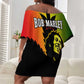 Afro Jamaica Legend Bob Off Shoulder Short Dress The King Of Reggae
