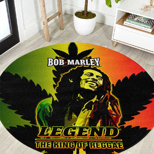 Afro Jamaica Legend Bob Round Carpet The King Of Reggae