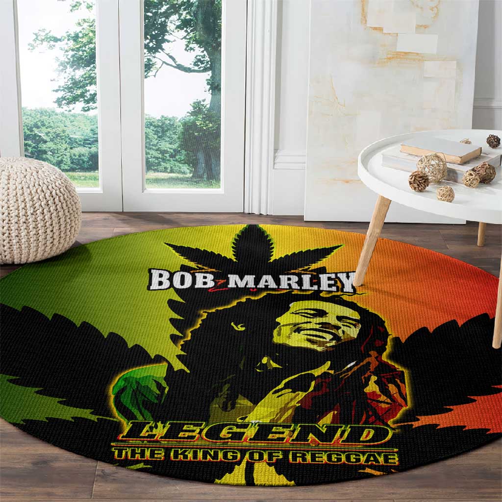 Afro Jamaica Legend Bob Round Carpet The King Of Reggae