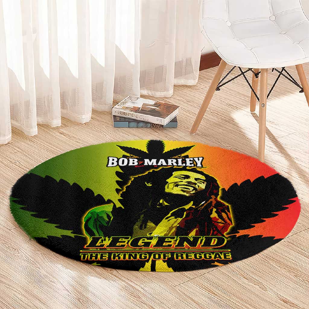 Afro Jamaica Legend Bob Round Carpet The King Of Reggae