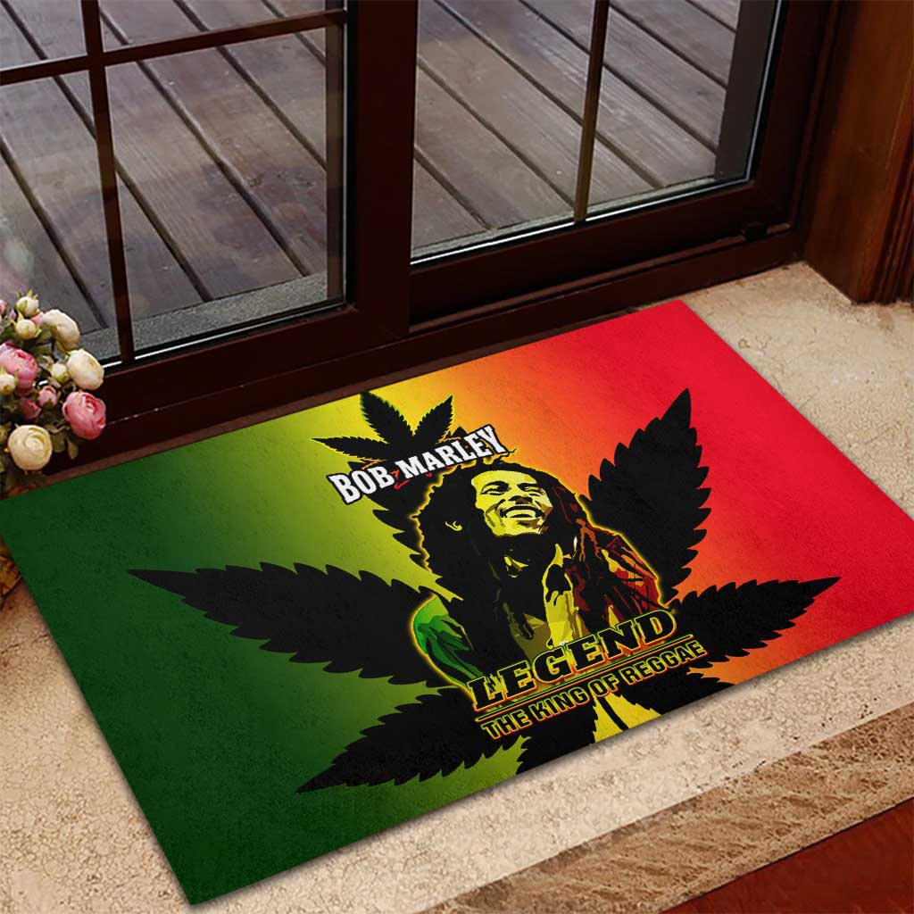 Afro Jamaica Legend Bob Rubber Doormat The King Of Reggae
