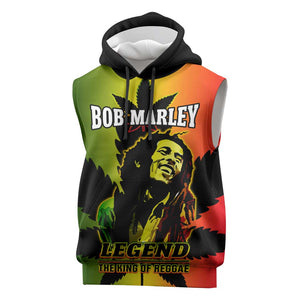 Afro Jamaica Legend Bob Sleeveless Hoodie The King Of Reggae - African Pride