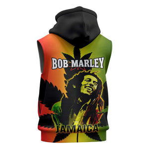 Afro Jamaica Legend Bob Sleeveless Hoodie The King Of Reggae - African Pride