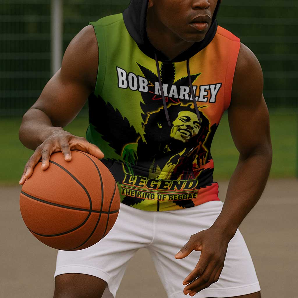 Afro Jamaica Legend Bob Sleeveless Hoodie The King Of Reggae - African Pride